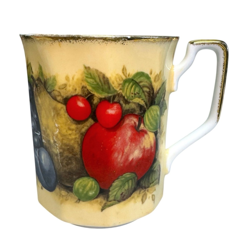 Vintage Queen's Fine Bone China Antique Fruit Series 8 Oz Mug Cup England